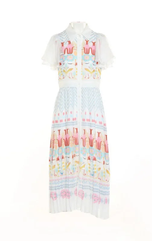 Patterned White Designer Dress Tunics Timeless classic