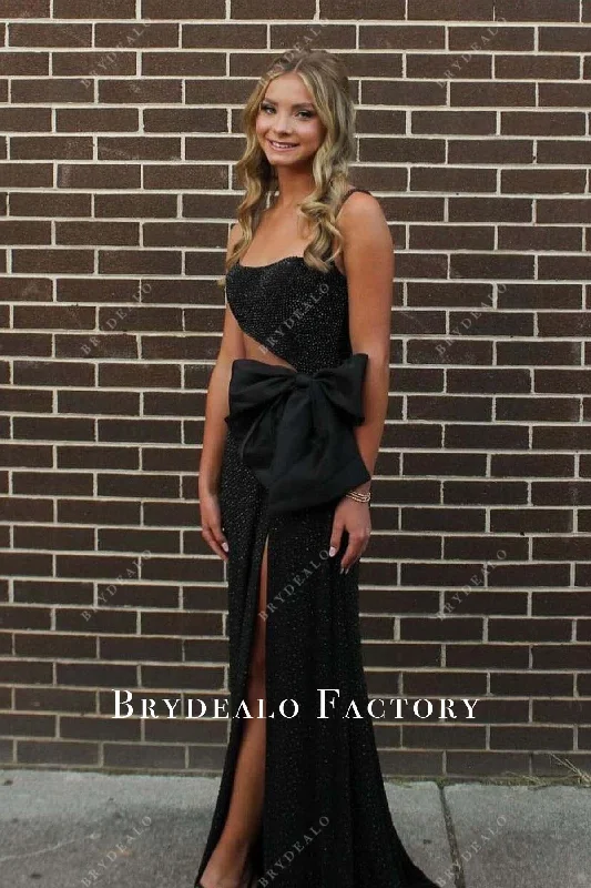 Homecoming Dress | Black Sequined Cutout Sweep Train Formal Gown Tunics Chic elegant Homecoming Dress | Black Sequined Cutout Sweep Train Formal Gown Tunics Chic elegant