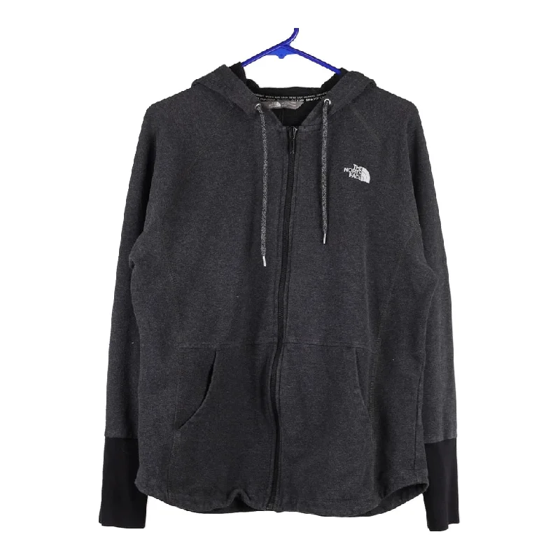 The North Face Hoodie - XL Grey Cotton Blend Hoodie with Drawcord Adjustable Secure