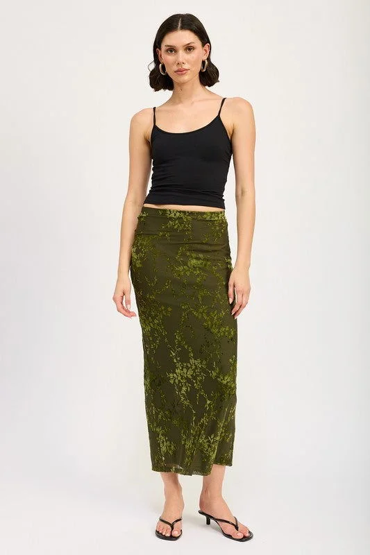 Emory Park Fitted Maxi Skirt With Slit cashmere skirt soft