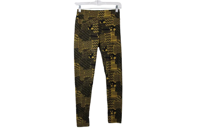LuLaRoe Yellow Black Legging | One Size Fashionable Ribbed Knit Leggings