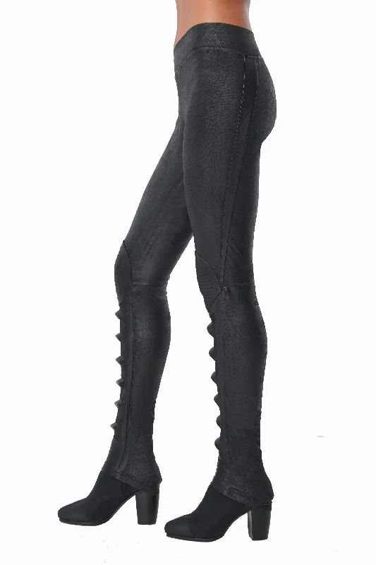 Cap knee Leather legging Fashionable Solid Color Tights