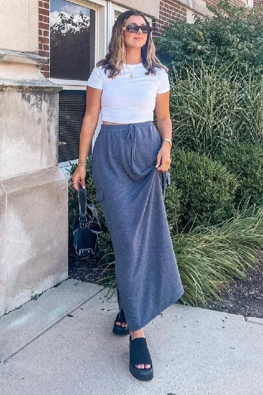 Charcoal Cargo Maxi Skirt mini skirt trendy