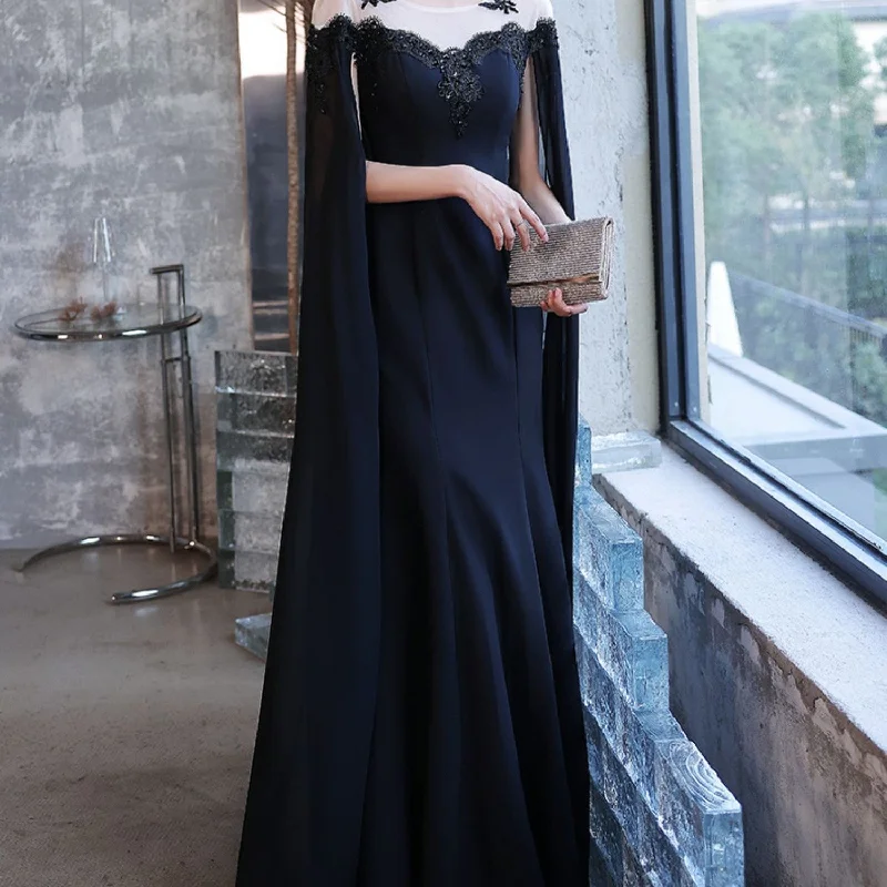 Vireous Classic Elegant Black Evening Dress Tunics Gym athletic