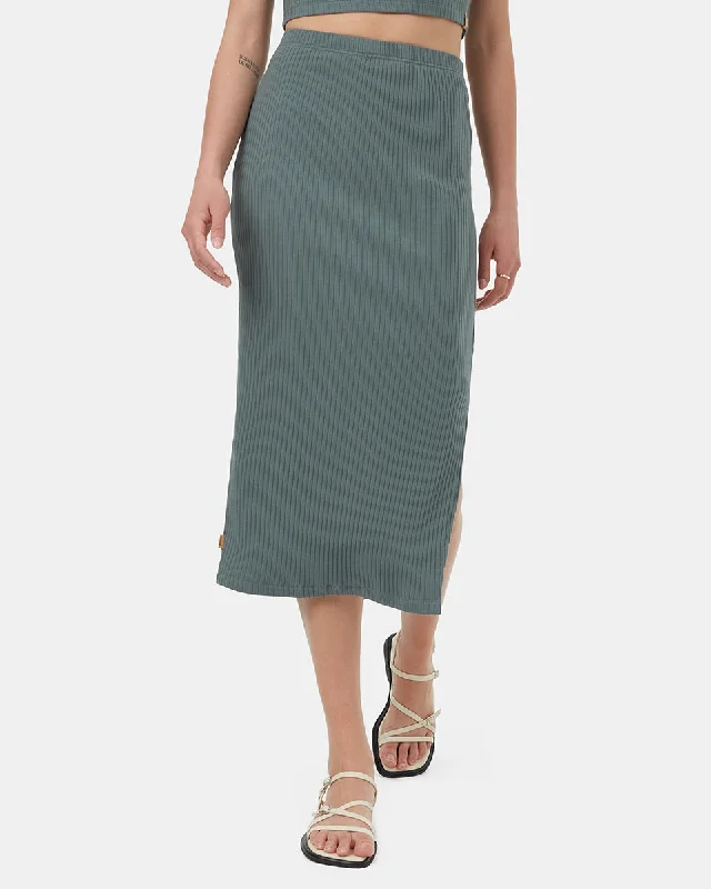 Knit Rib Skirt midi skirt versatile