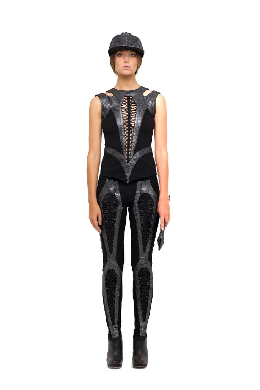 Donna Leggings Comfortable Ribbed Waistband Leggings