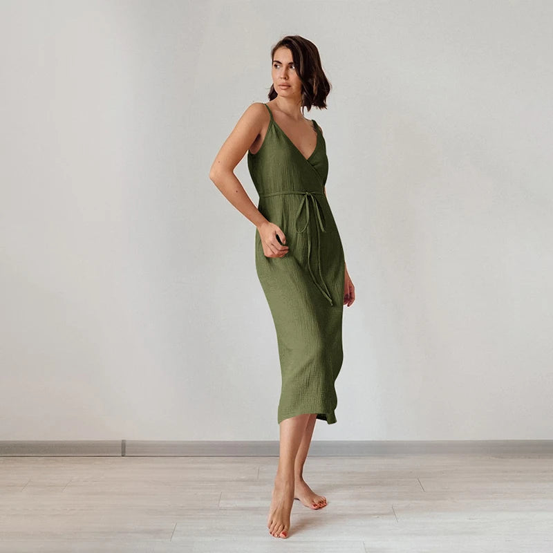 Women Sexy V-Neck Adjustable Strap Patchwork Bandage Chic And Elegant Woman Summer Dress Tunics Satin smooth Women Sexy V-Neck Adjustable Strap Patchwork Bandage Chic And Elegant Woman Summer Dress Tunics Satin smooth