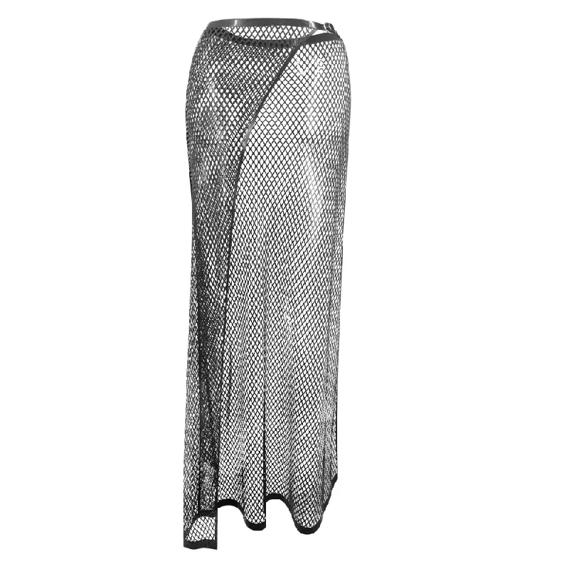 Zodiac Fishnet Wrap Skirt denim skirt classic