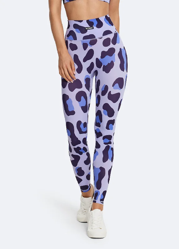 High-Waisted Leopard Leggings Elegant Stretchy Faux Leather Leggings