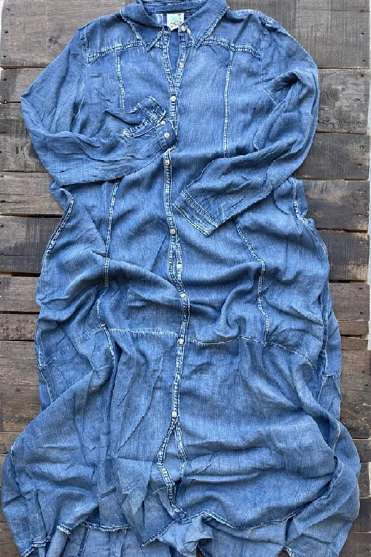 Blue Skies Stone Washed Duster Dress Tunics Occasion special