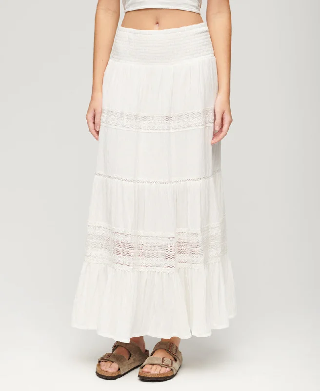 Ibiza Maxi Skirt | Off White belted skirt waist
