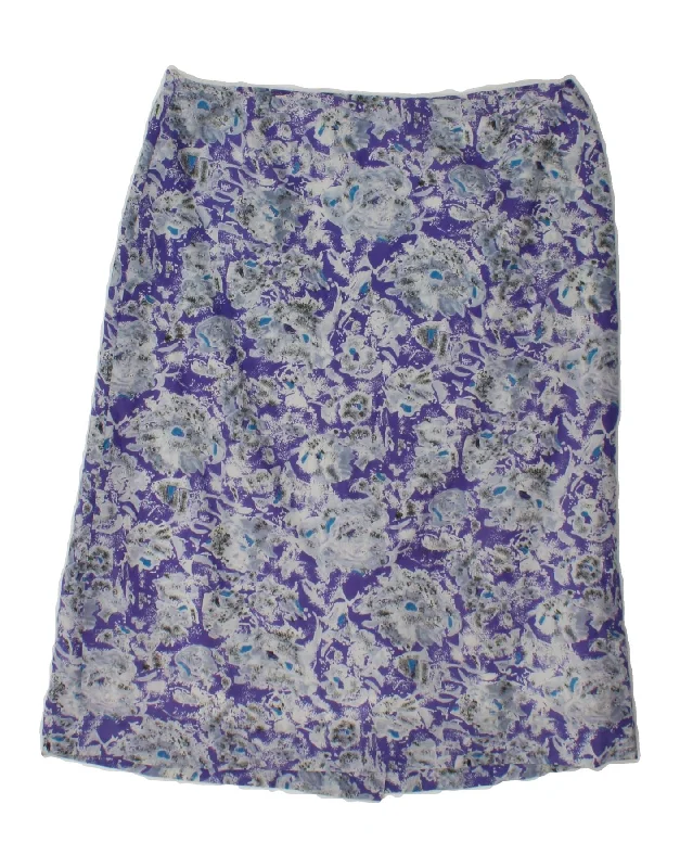 VINTAGE Womens Abstract Pattern Straight Skirt W30 Medium  Purple denim skirt durable