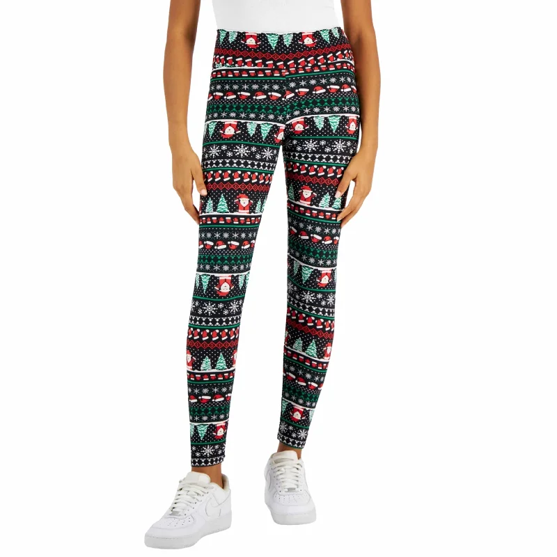 PLANET GOLD - Santa printed leggings Trendy Mesh Leggings