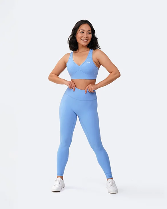 Bubble Blue High-Waisted Push-Up Leggings Casual Slim-Fit Leggings