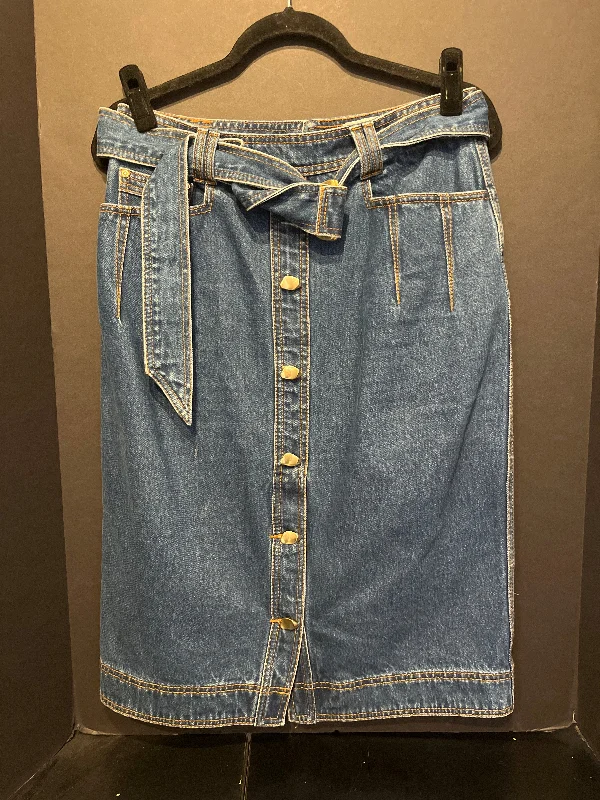 Aje Denim Midi Gold Buttons Skirt - Size 12 chiffon skirt floaty