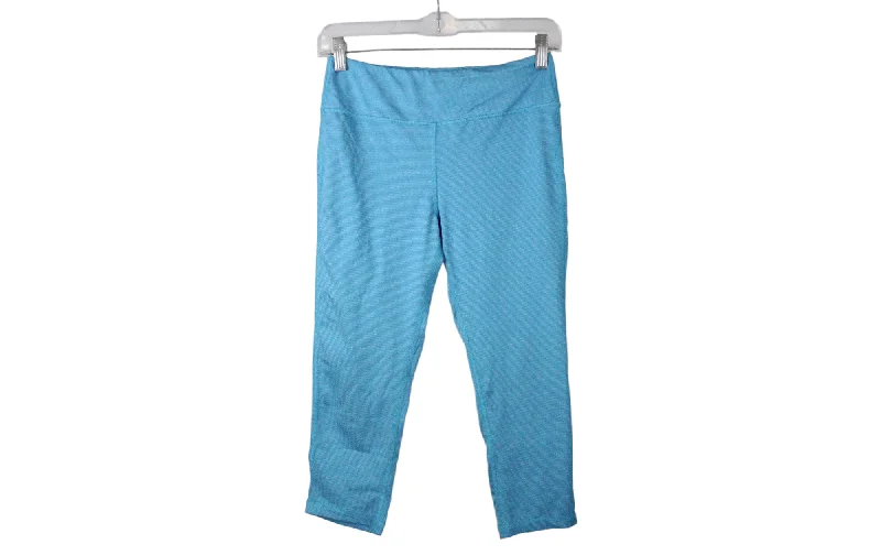 Marika Tek Blue Capri Legging | S Fashionable Embroidered Detail Leggings