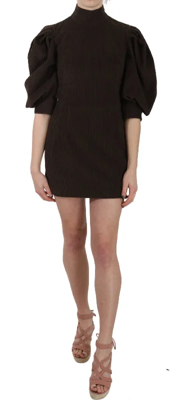 Dolce & Gabbana Chic Brown Corduroy Bodycon Mini Women's Dress Tunics Business professional Dolce & Gabbana Chic Brown Corduroy Bodycon Mini Women's Dress Tunics Business professional