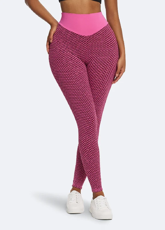 Textured Scrunch Leggings Fashionable Sports Leggings