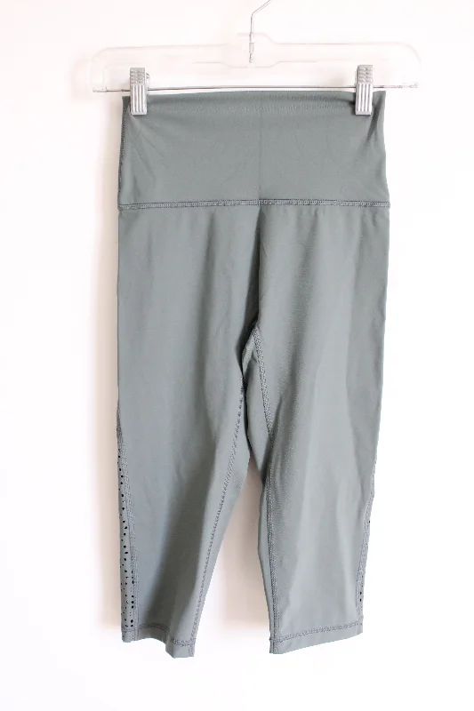 Aerie Blue Green Short Leggings | S Elegant Textured Leggings
