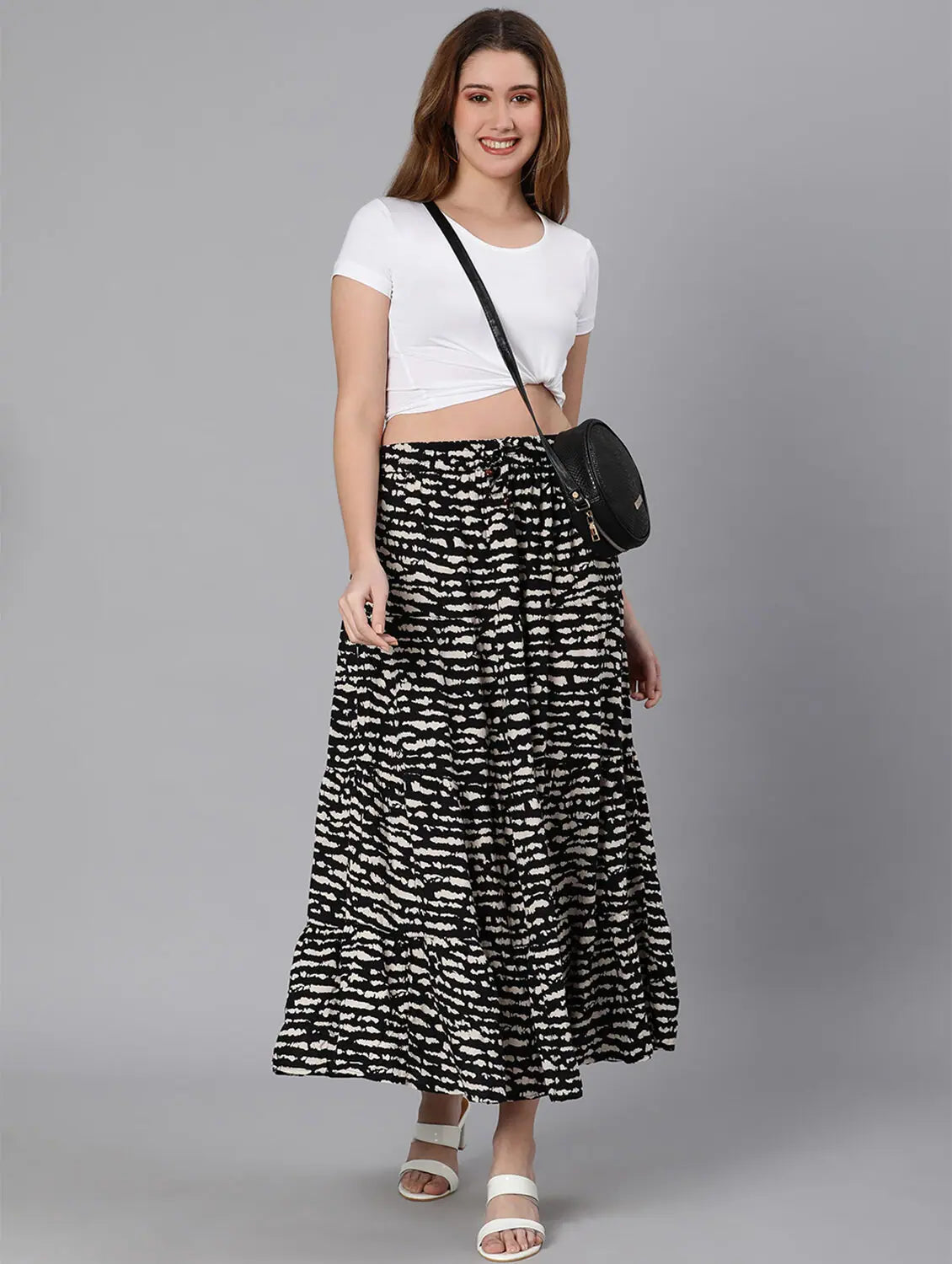 Black & White Animal Print Women Skirt slim fit skirt