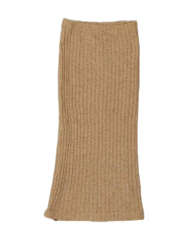 NEWPENNY Womens Knit Maxi Skirt Medium W30  Beige Flecked Wool tiered skirt playful
