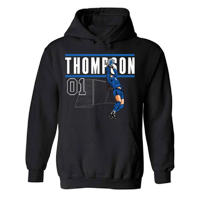 Buffalo - NCAA Women's Soccer : Lexie Thompson - Individual Caricature Hooded Sweatshirt Hoodie with Ribbed Hem Stretchable Secure