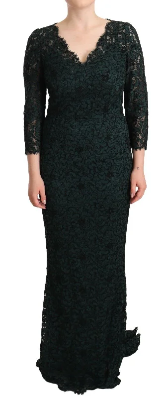 Dolce & Gabbana Elegant Lace Floor-Length V-Neck Women's Dress Tunics Modern contemporary Dolce & Gabbana Elegant Lace Floor-Length V-Neck Women's Dress Tunics Modern contemporary