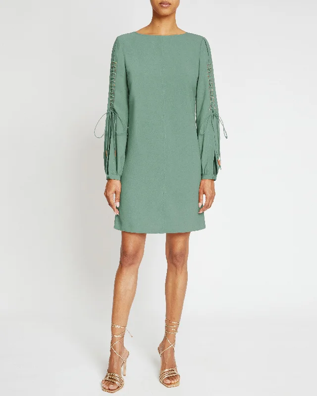 ARIES Long Sleeve Shift Dress with Grommet Detail Tunics Spring floral