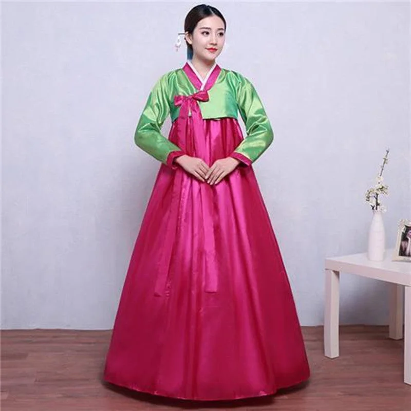 Women's Korean Asian National Court Dress, Performance Costume Stage Wear Tunics Chic fashionable Women's Korean Asian National Court Dress, Performance Costume Stage Wear Tunics Chic fashionable