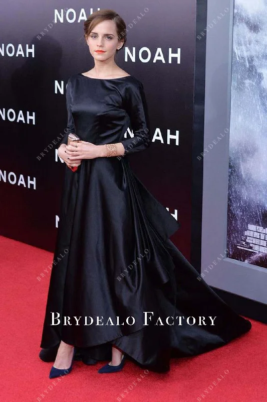 Celebrity Dress | Emma Watson Black Noah New York Premiere 2014 Dress Floral Print girly Celebrity Dress | Emma Watson Black Noah New York Premiere 2014 Dress Floral Print girly