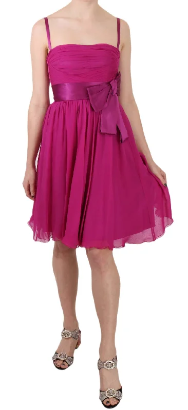 Dolce & Gabbana Elegant Fuchsia Pink Silk Bow Front Women's Dress Tunics Trousers formal Dolce & Gabbana Elegant Fuchsia Pink Silk Bow Front Women's Dress Tunics Trousers formal