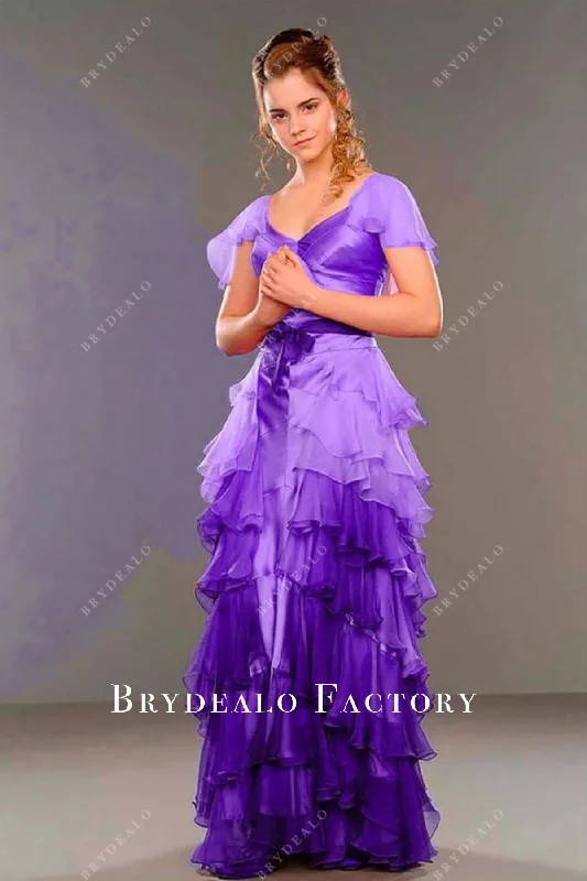 Hermione Yule Ball Dress | Purple Floor Length A-line Xmas Gown Tunics Sophisticated sleek Hermione Yule Ball Dress | Purple Floor Length A-line Xmas Gown Tunics Sophisticated sleek