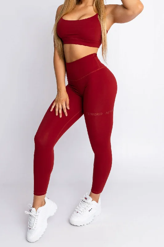 Classic Leggings - Maroon Trendy Fitness Leggings