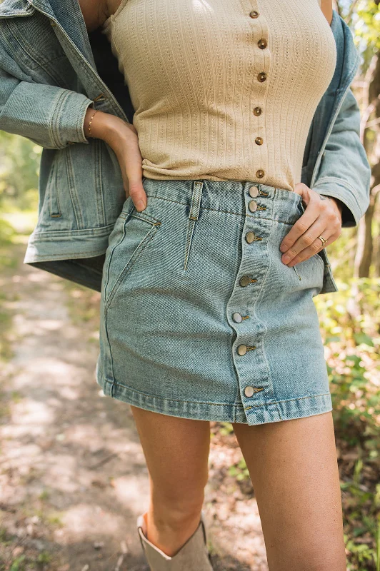 The Addy Denim Mini Skirt by Saltwater Luxe tulle skirt dreamy