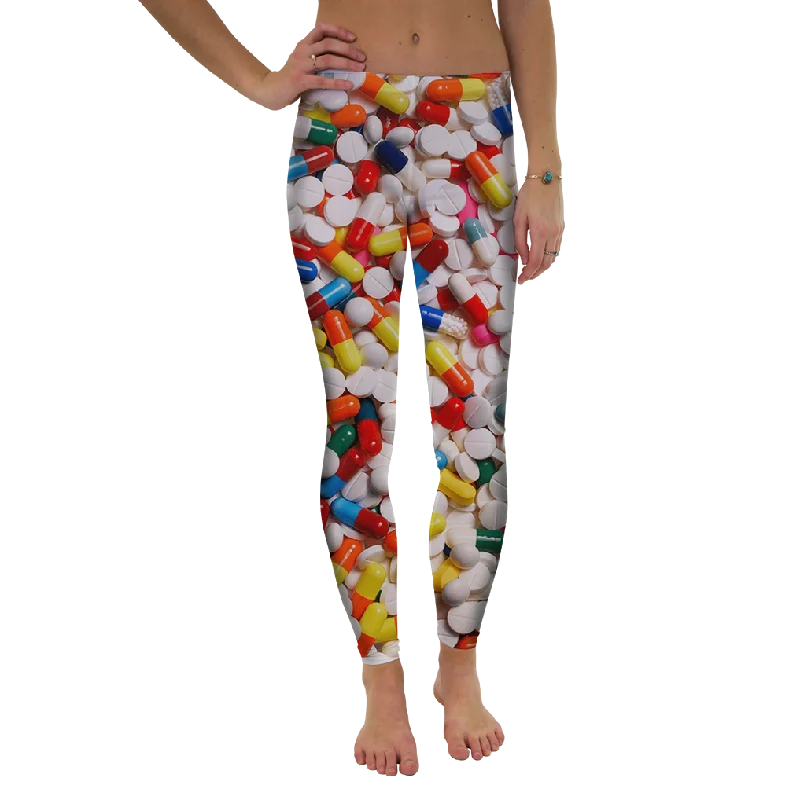 Pills Leggings Trendy Foil Finish Leggings