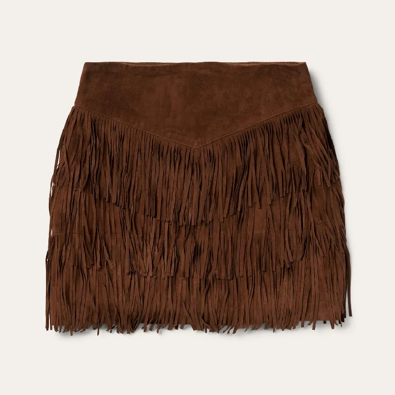 Lamb Suede Fringe Mini Skirt satin skirt smooth