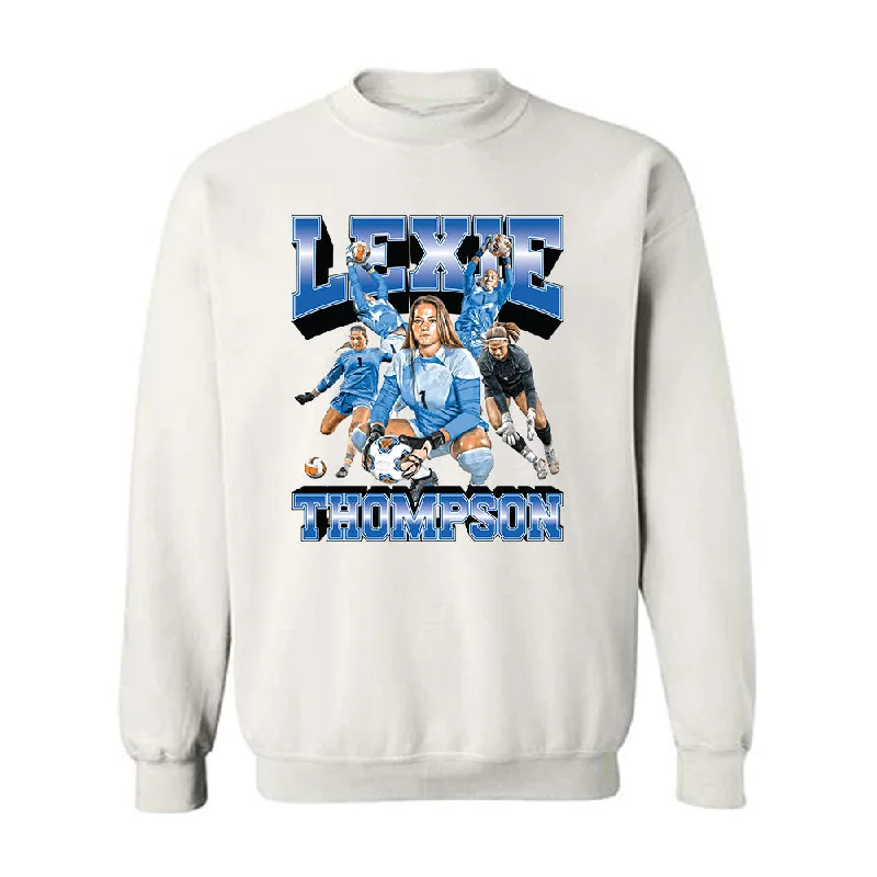 Buffalo - NCAA Women's Soccer : Lexie Thompson - Player Collage Crewneck Sweatshirt Hoodie with Strings Custom Fit Adjustable