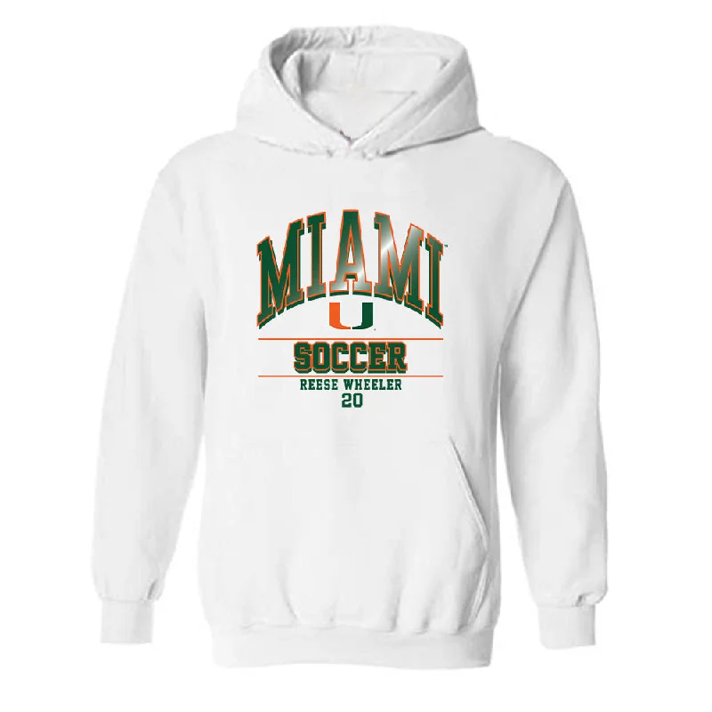 Miami - NCAA Women's Soccer : Reese Wheeler - Classic Fashion Shersey Hooded Sweatshirt Hoodie Dress Longline Feminine