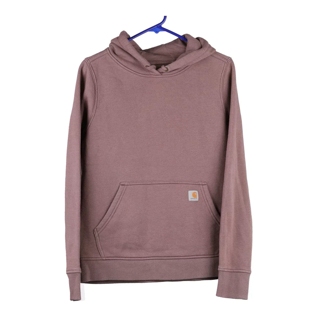 Carhartt Hoodie - XS Pink Cotton Blend Hoodie with Hem Detail Decorative Unique
