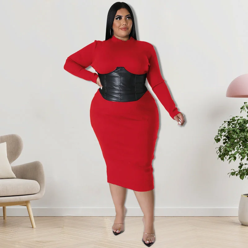 Plus Size Women's Zipper Hit Dress, Spring and Autumn Collection Tunics Sale discount Plus Size Women's Zipper Hit Dress, Spring and Autumn Collection Tunics Sale discount