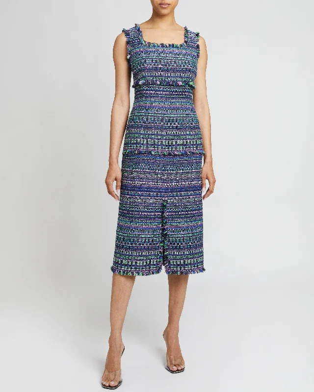 FAYE A-line Sleeveless Sheath Dress in Modern Tweed Tunics Sophisticated sleek
