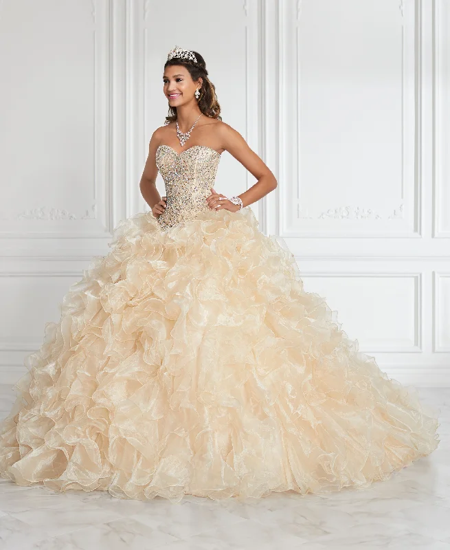 Ruffled Strapless Quinceanera Dress by House of Wu 26833 Tunics stripes playful