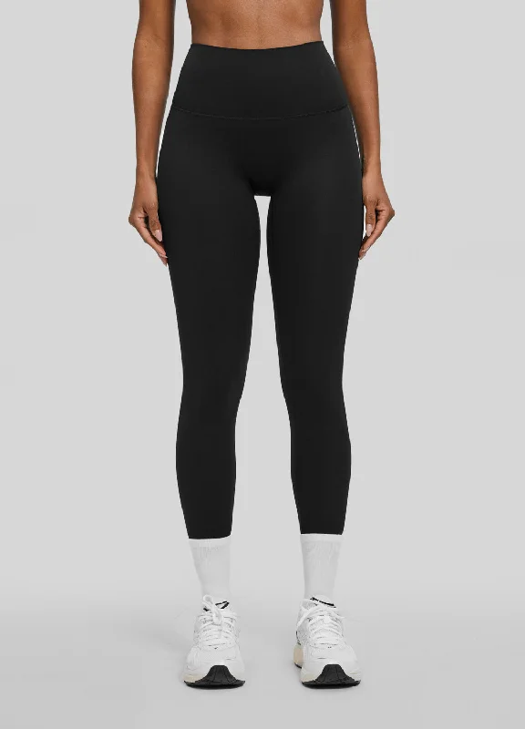 Jet Black ⅞ Leggings Comfortable Fleece-Lined Leggings