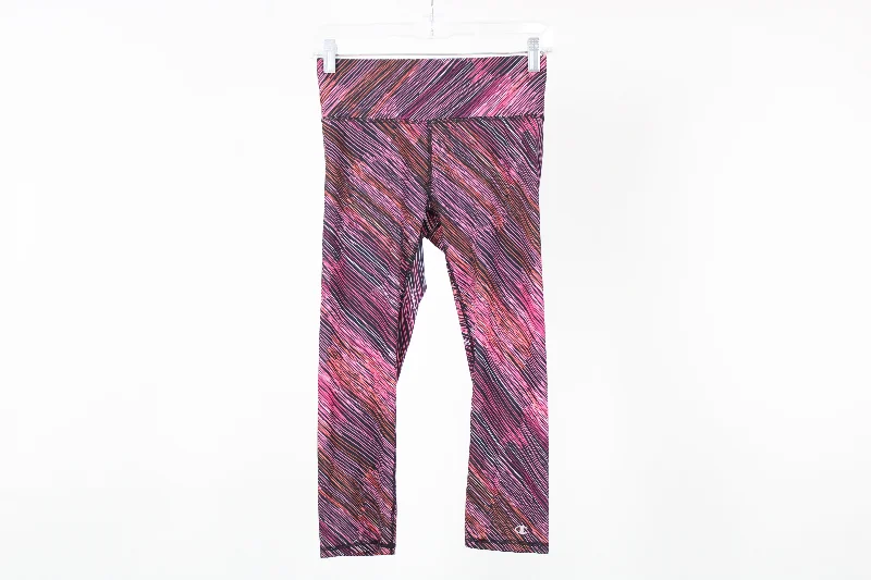 Champion Performance Pink & blue Capri Length Leggings | S Comfortable Workout Fitness Leggings