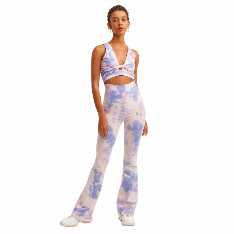 OXXO - Tie Dye Patterned Flare Leggings Stylish Athletic Wear Leggings