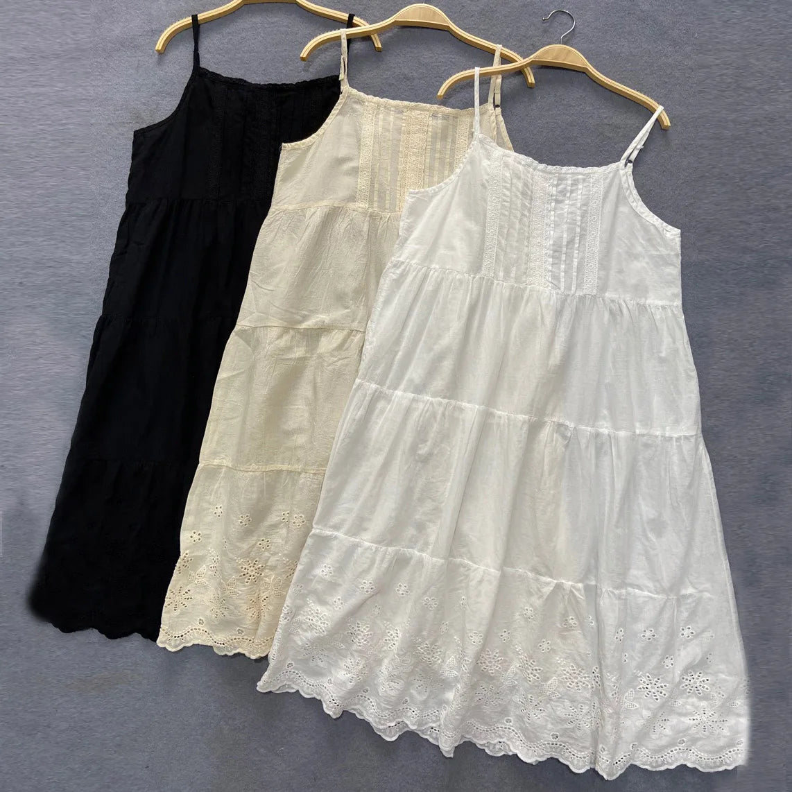 Jacquard Spaghetti Strap Skimpy Embroidered Summer Dress Casual Short Summer