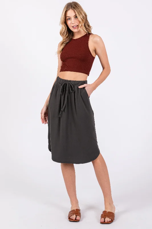 Charcoal Skirt velvet skirt plush