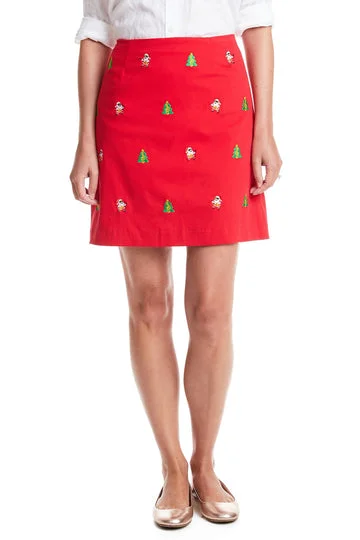 Castaway Beachcomber Corduroy Ali Skirt Bright Red Rockin Around the Christmas Tree velvet skirt plush