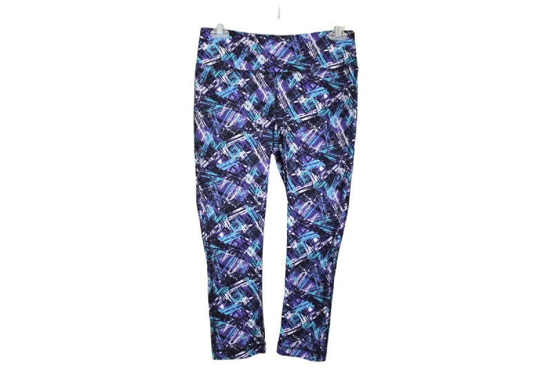 Exertek Purple Blue Capri Leggings | S Fashionable Printed Leggings