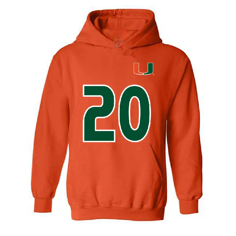 Miami - NCAA Women's Soccer : Reese Wheeler - Replica Shersey Hooded Sweatshirt Hoodie with High Neck Warm Protective